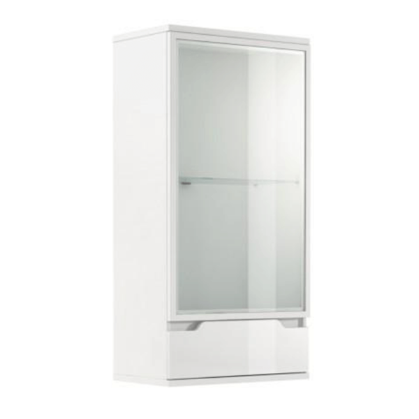 Vitrină suspendată, alb/alb cu extra luciu HG, ADONIS AS 08