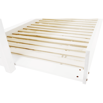 Pat cu pat suplimentar, lemn de pin, alb, 90x200, GLAMIS