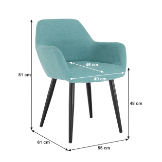 Fotoliu design, mentol / negru, LACEY