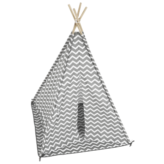 Cort copii - teepee, gri/alb/model, ETENT
