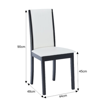 Scaun, wenge/piele eco alb, VENIS