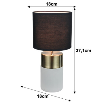 Lampă de masă, gri deschis/negru, QENNY TYPUL 20