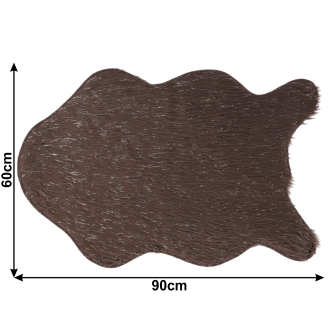 Blană artificială, gri-maro-taupe/argint, 60x90, FOX TYP 4