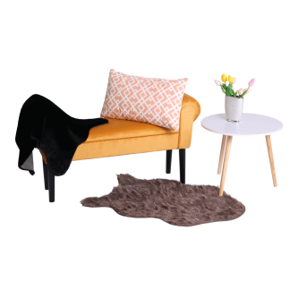 Blană artificială, gri-maro-taupe/argint, 60x90, FOX TYP 4