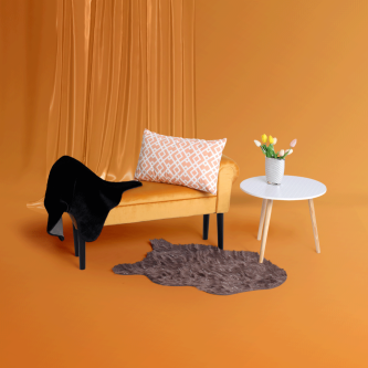 Blană artificială, gri-maro-taupe/argint, 60x90, FOX TYP 4