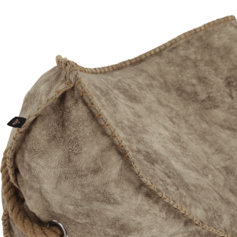 Fotoliu tip sac cu taburet, gri-maro-TAUPE, FOLAN