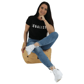Taburet, material textil bej, RIMINO TIPUL 2