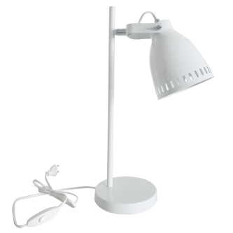 Lampă de masă, albă / metalică, AIDEN TIP 1