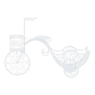 Ghiveci de flori RETRO în formă de bicicletă, alb, ALENTO