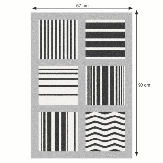 Covor, gri/model, 57x90, ALMAS