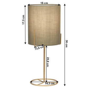 Lampă de masă, metal / gri-maro, ANELE