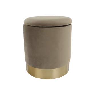 Taburet, catifea Velvet gri maroniu TAUPE/crom auriu, ANIZA