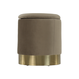 Taburet, catifea Velvet gri maroniu TAUPE/crom auriu, ANIZA