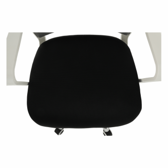 Scaun de birou, plasă gri/ material negru / plastic alb, APOLO