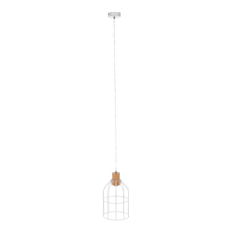 Lampă suspendată, albă / metalică, ASTOK