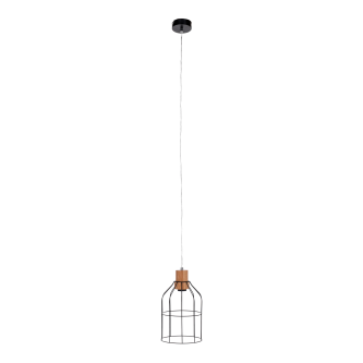 Lampă suspendată, neagră / metalică, ASTOK