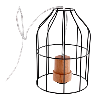 Lampă suspendată, neagră / metalică, ASTOK