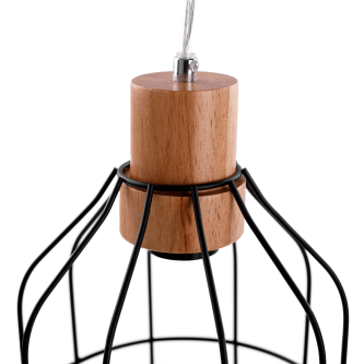 Lampă suspendată, neagră / metalică, ASTOK