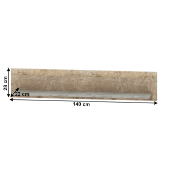 Raft, stejar nisipiu / gri, BARIA 140