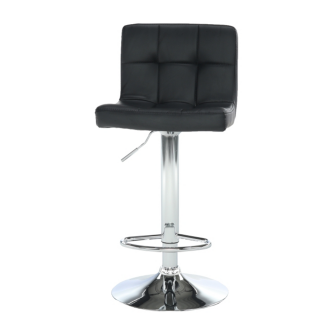 Scaun de bar, piele ecologică negru/crom, KANDY NEW