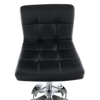 Scaun de bar, piele ecologică negru/crom, KANDY NEW