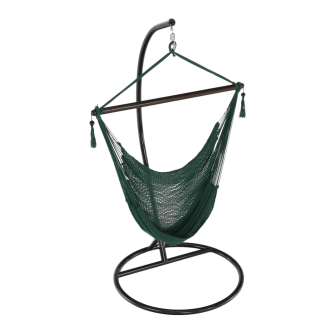 Scaun balansoar suspendabil, verde închis / maro, BASKO
