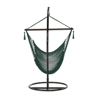 Scaun balansoar suspendabil, verde închis / maro, BASKO