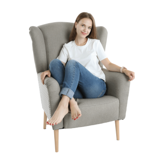 Scaun de design, ţesătură, capuccino/model, BELEK