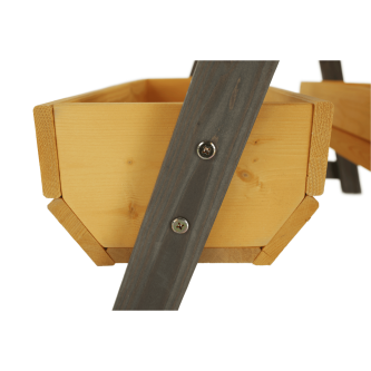 Suport pentru flori din lemn, natural / gri, BERON