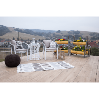 Suport pentru flori din lemn, natural / gri, BERON