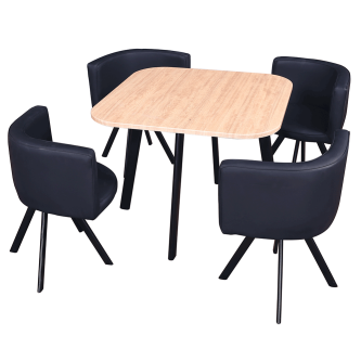 Set masă cu scaune 1 + 4, stejar / negru, BEVIS