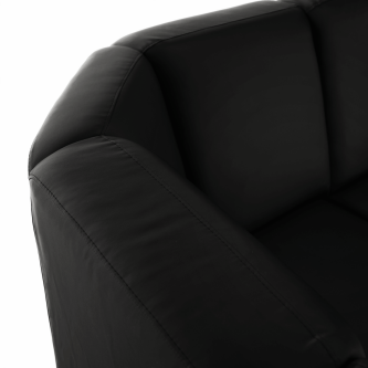 Colţar în formă de U, piele ecologică neagră, model dreapta, BITER U
