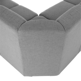 Colţar în formă de U, material textil gri, model stânga, BITER U
