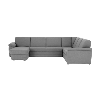Colţar în formă de U, material textil gri, model stânga, BITER U