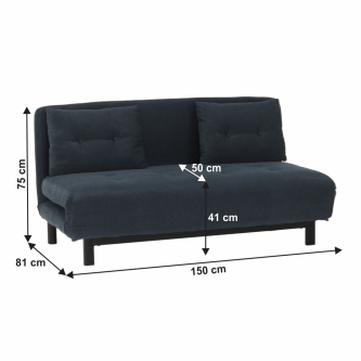 Canapea extensibilă, material textil gri, BODENA