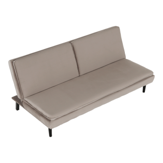 Canapea extensibilă, material textil Velvet gri maro TAUPE, BUFALA
