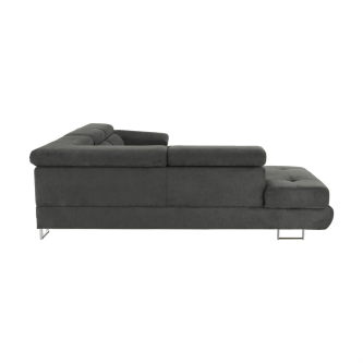 Coltar cu spaţiu pentru depozitare, gri, textil, stânga, BUTON R