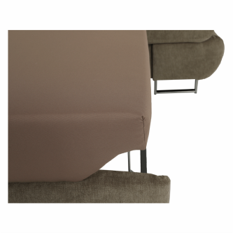 Colţar cu spaţiu de depozitare, maro deschis, material textil, stânga, BUTON R