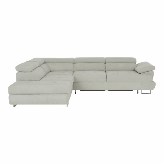 Set colţar extensibil, material gri deschis, stâng, BUTON R