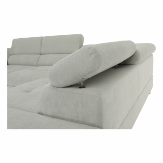 Colţar extensibil, material textil gri deschis, model dreapta, BUTON R