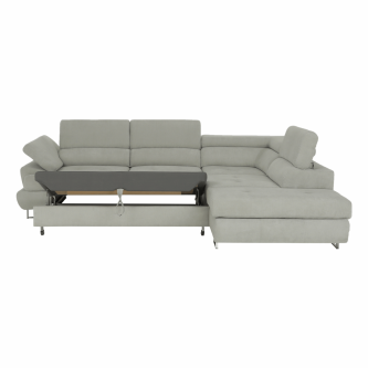 Colţar extensibil, material textil gri deschis, model dreapta, BUTON R