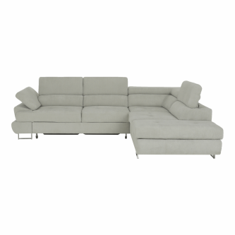 Colţar extensibil, material textil gri deschis, model dreapta, BUTON R