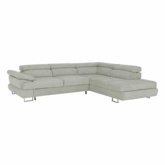 Colţar extensibil, material textil gri deschis, model dreapta, BUTON R