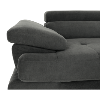 Colţar, piele ecologică gri-maro, model dreapta, BUTON P