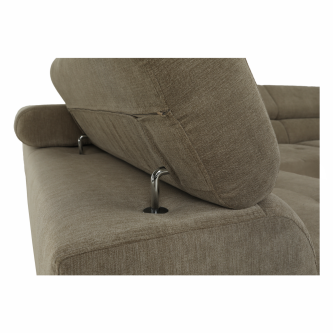 Colţar, material textil melir gri deschis, model stânga, BUTON P