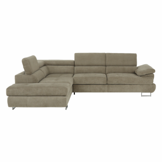 Colţar, material textil melir gri deschis, model stânga, BUTON P