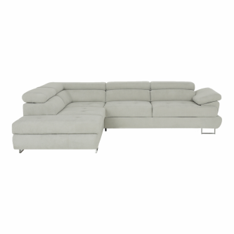 Colţar, material textil gri deschis, model stânga, BUTON P
