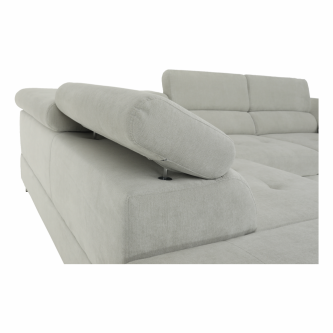 Colţar, material textil gri deschis, model stânga, BUTON P