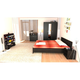 Dormitor Soft Wenge cu pat 140x200 cm