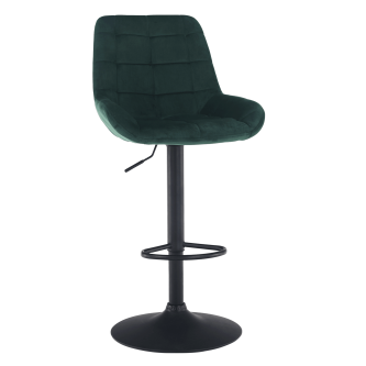 Scaun de bar, material textil Velvet verde închis, CHIRO